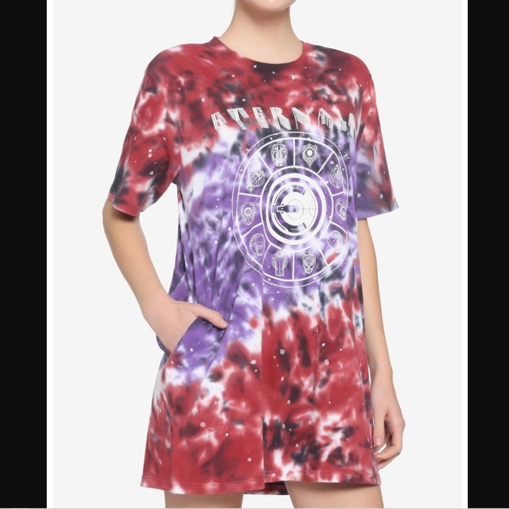NWT Her Universe Marvel Eternals Cosmic Tie-Dye T-Shirt Dress